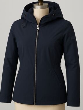 Women's Navy Blue Hooded Jacket